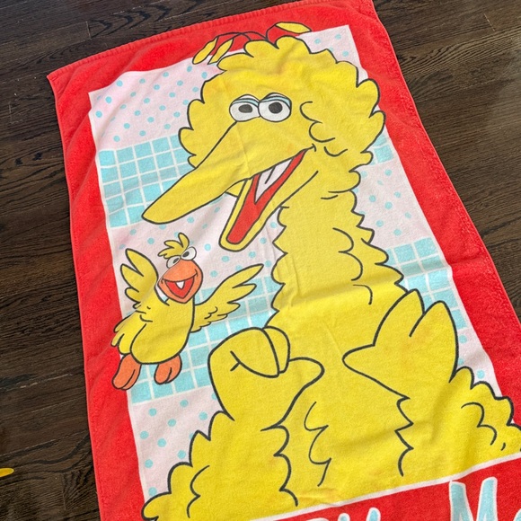 Vintage Sesame Street Big Bird Beach Towel - Made in Japan - Franco Mftg - Picture 2 of 13